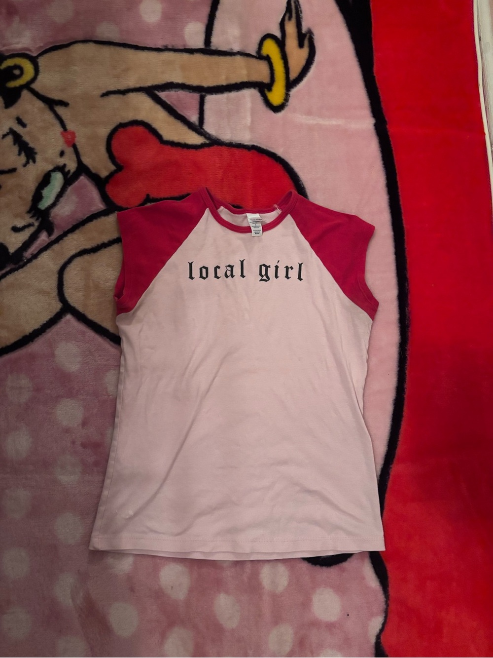 Local Girl Pink & Red Vintage Baby Tee